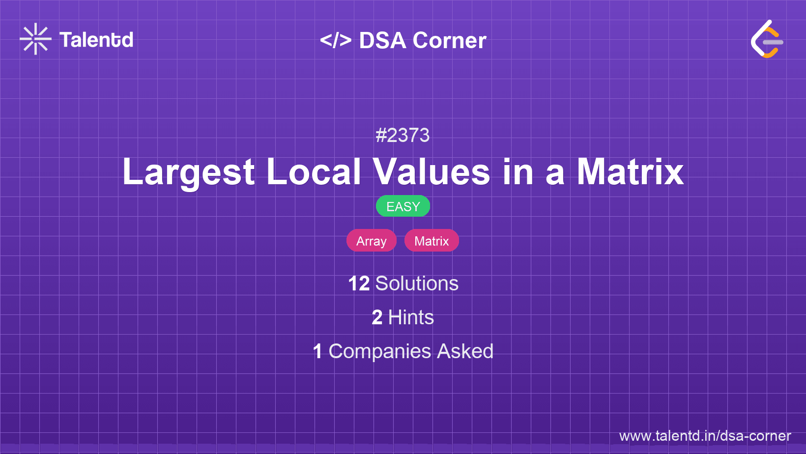 Problem visualization for Largest Local Values in a Matrix