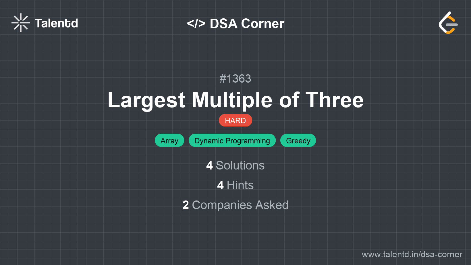 Problem visualization for Largest Multiple of Three