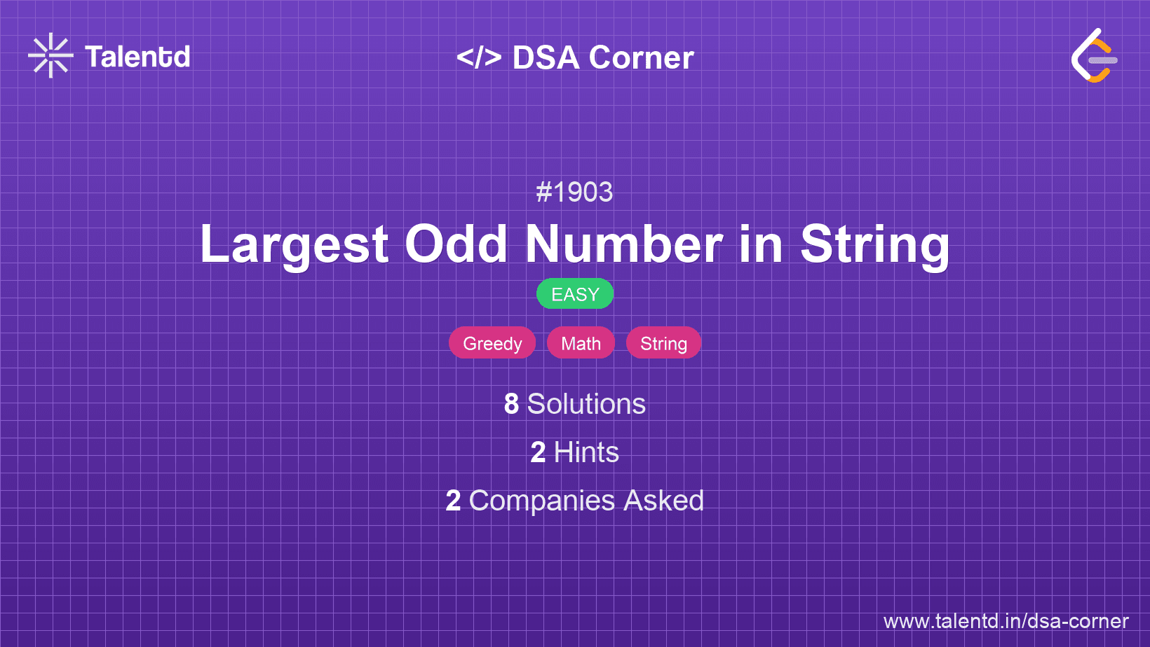 Problem visualization for Largest Odd Number in String