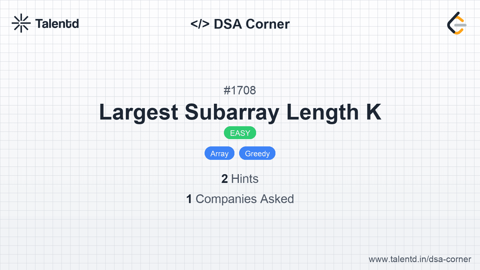 Problem visualization for Largest Subarray Length K