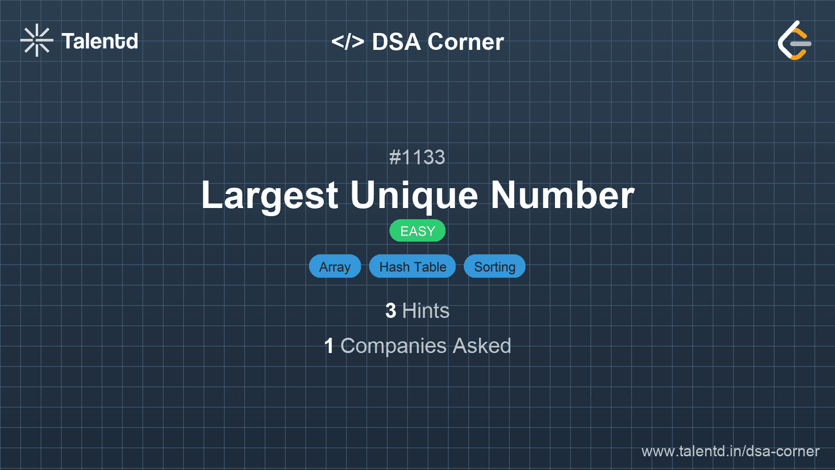 Problem visualization for Largest Unique Number