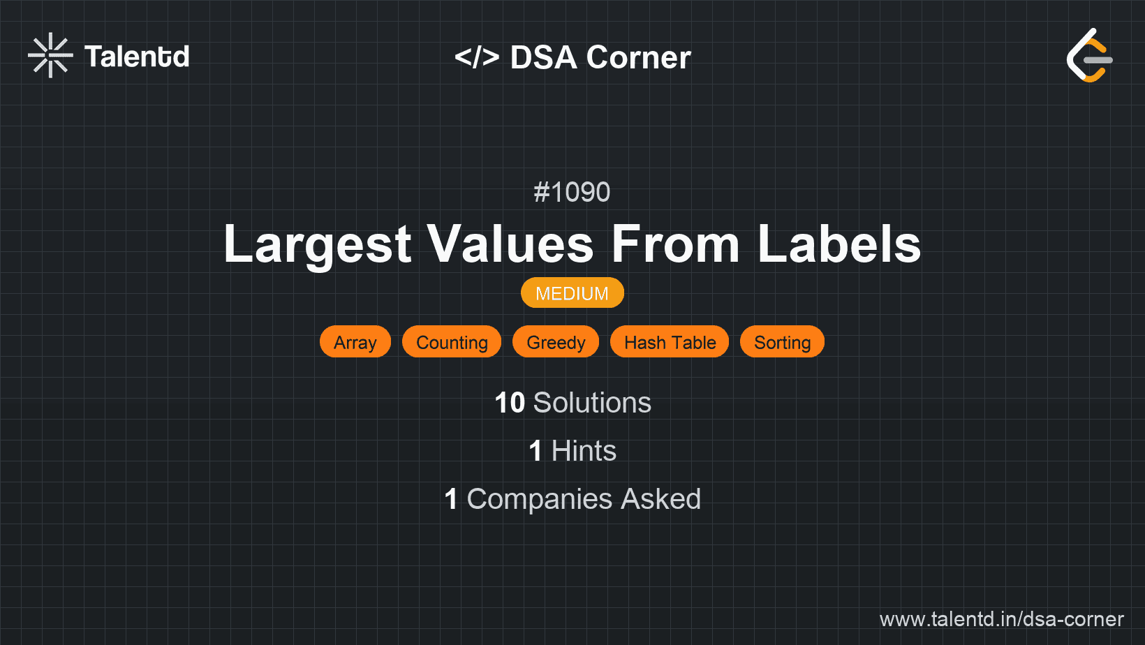 Problem visualization for Largest Values From Labels