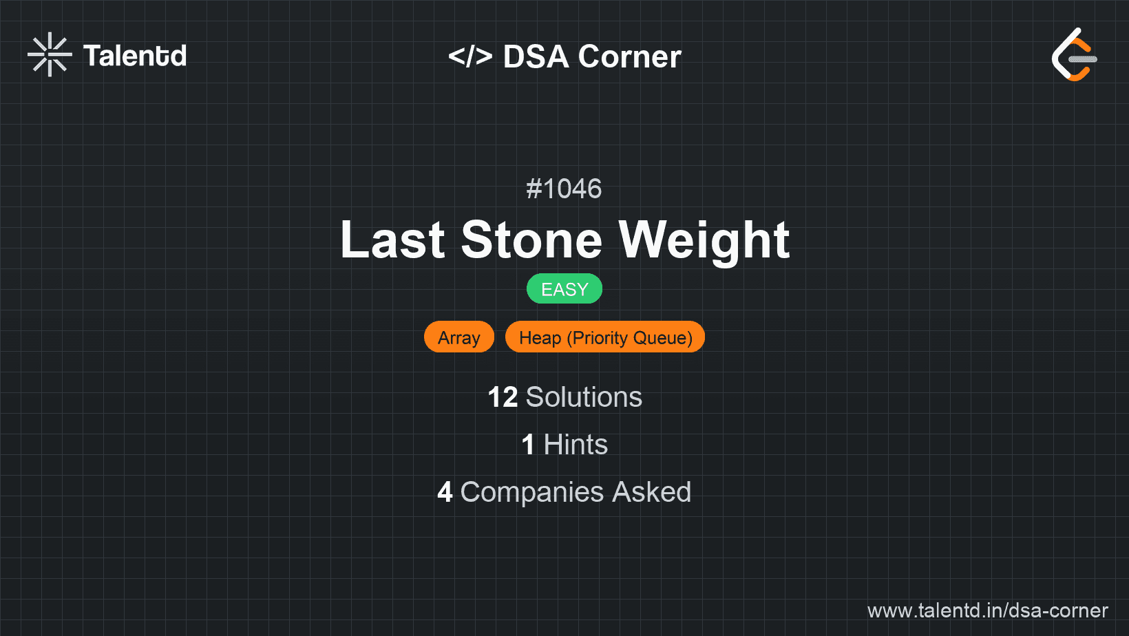 Problem visualization for Last Stone Weight