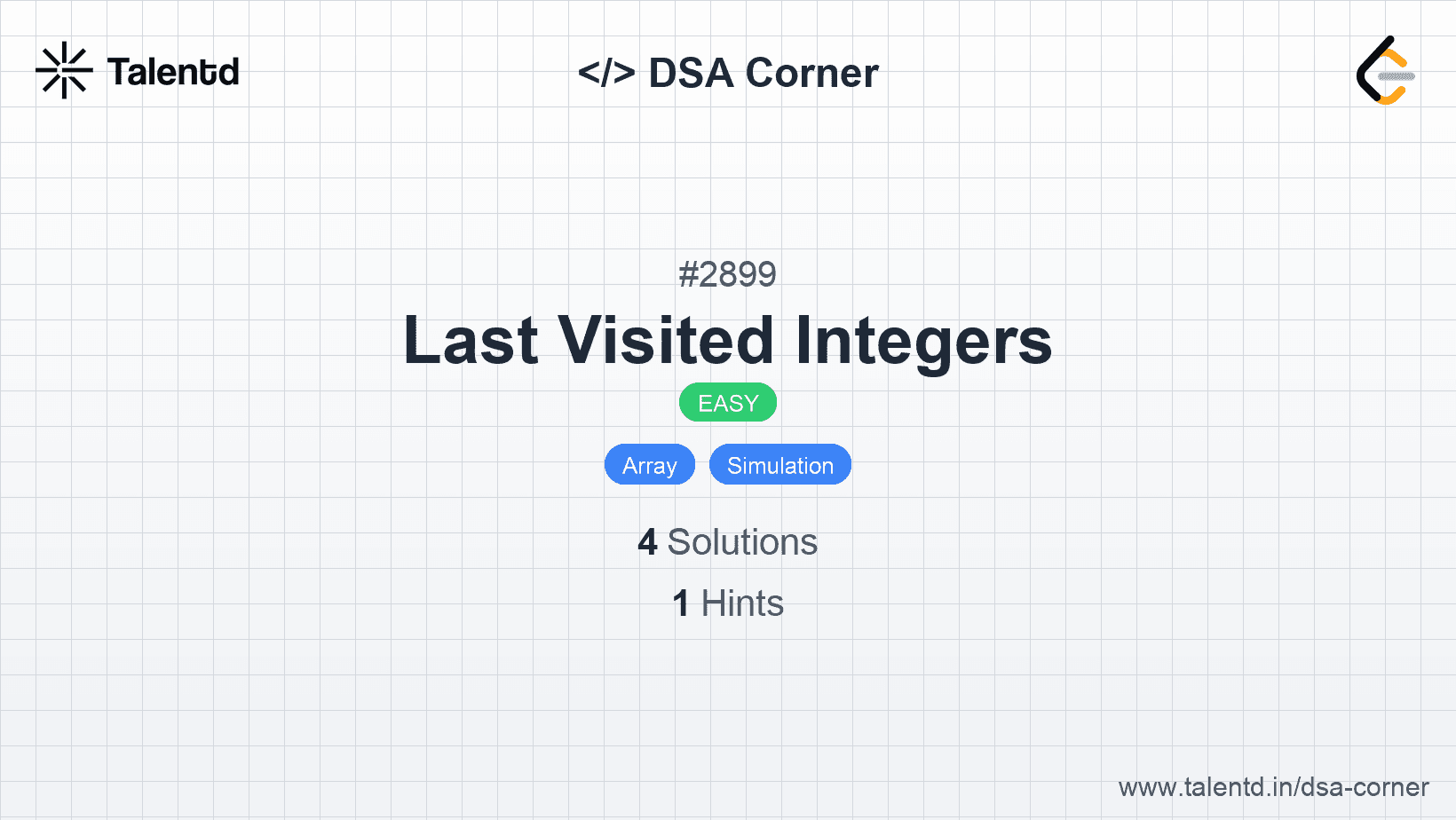 Problem visualization for Last Visited Integers