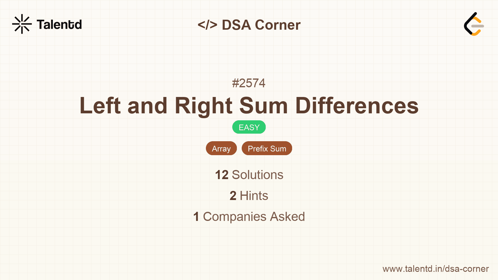 Problem visualization for Left and Right Sum Differences
