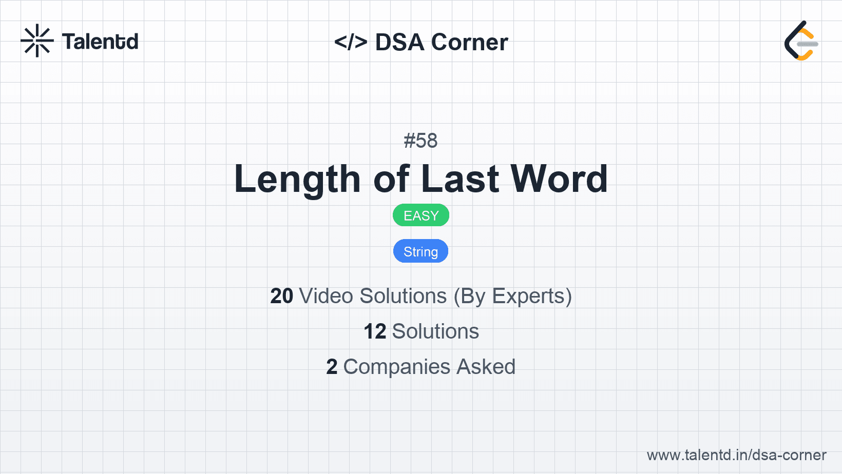 Problem visualization for Length of Last Word