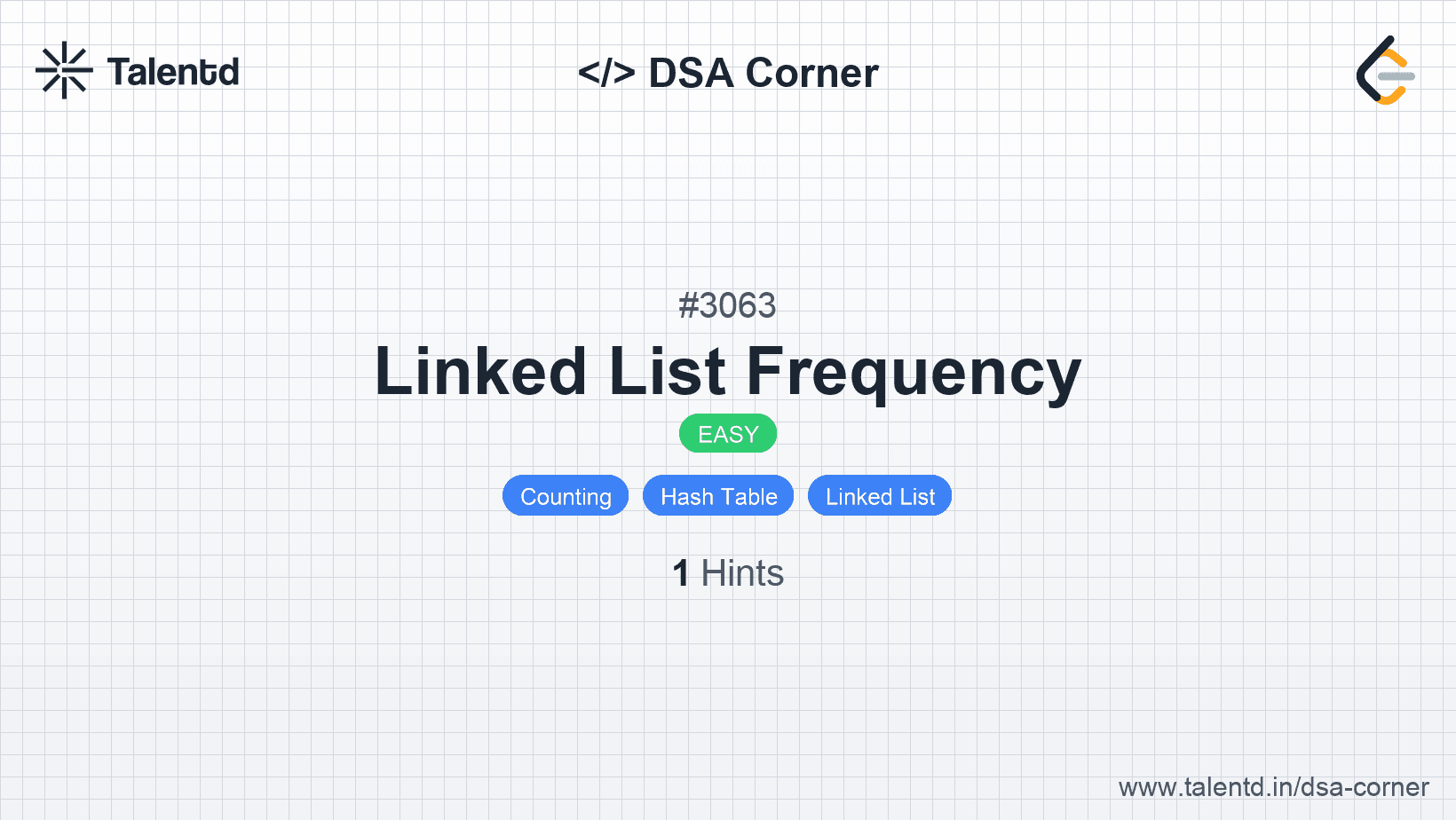 Problem visualization for Linked List Frequency