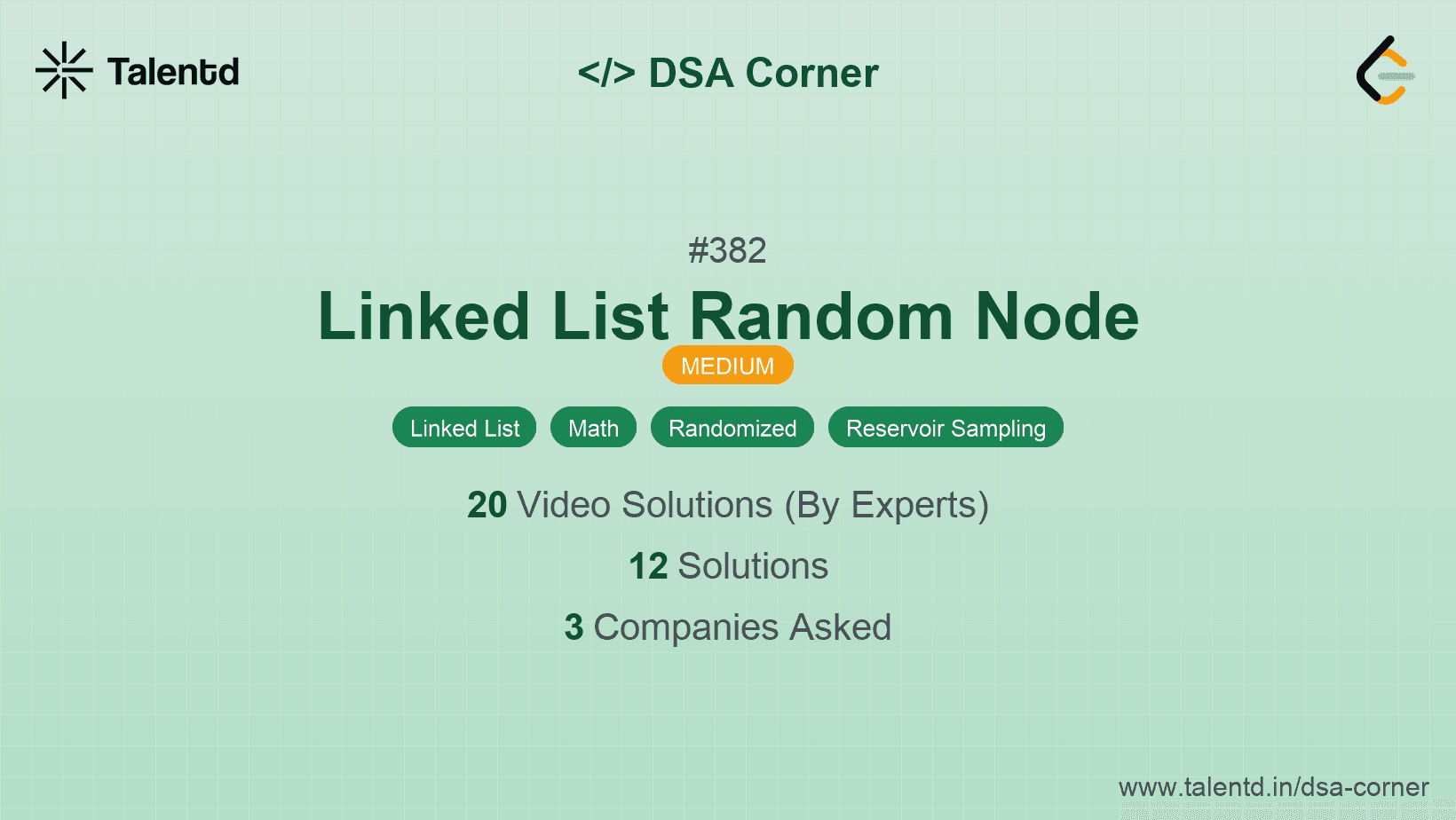 Problem visualization for Linked List Random Node