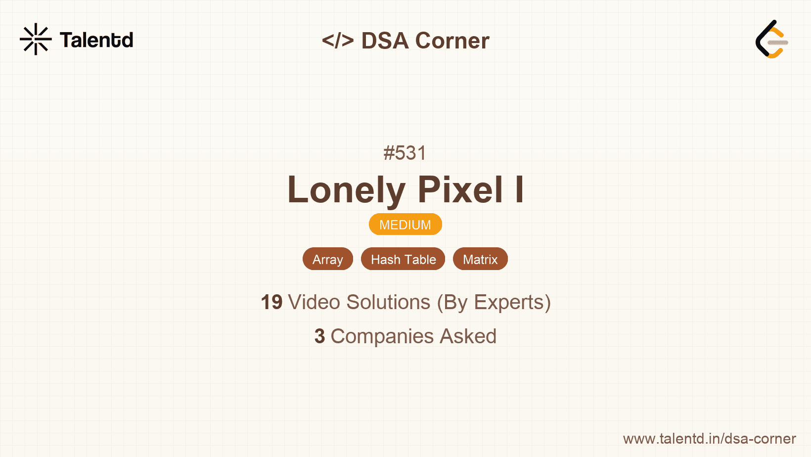 Problem visualization for Lonely Pixel I