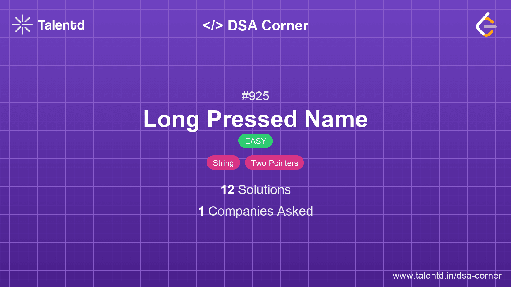 Problem visualization for Long Pressed Name