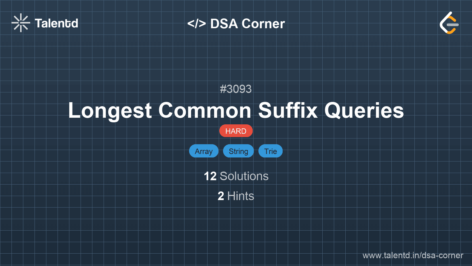 Problem visualization for Longest Common Suffix Queries