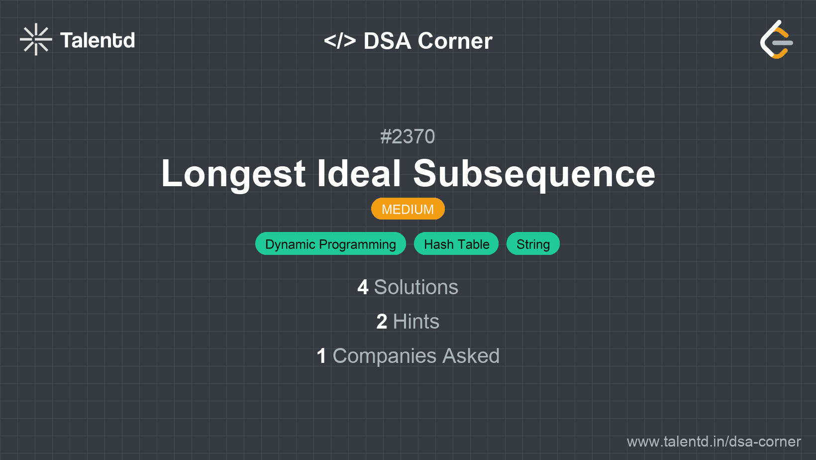 Problem visualization for Longest Ideal Subsequence