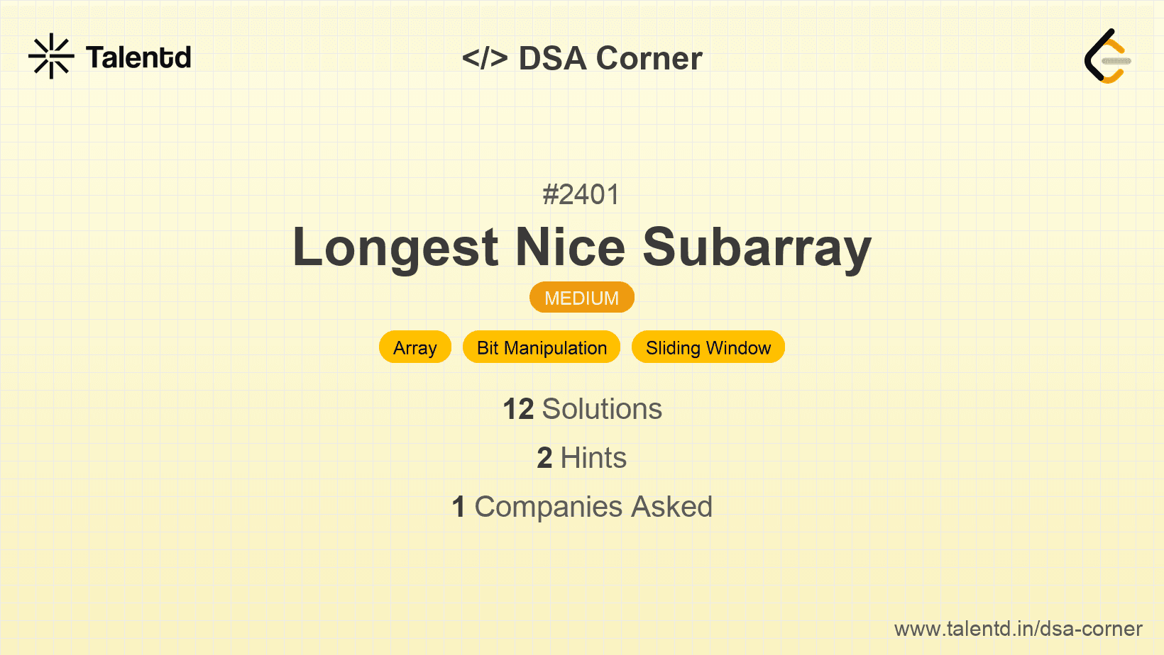 Problem visualization for Longest Nice Subarray