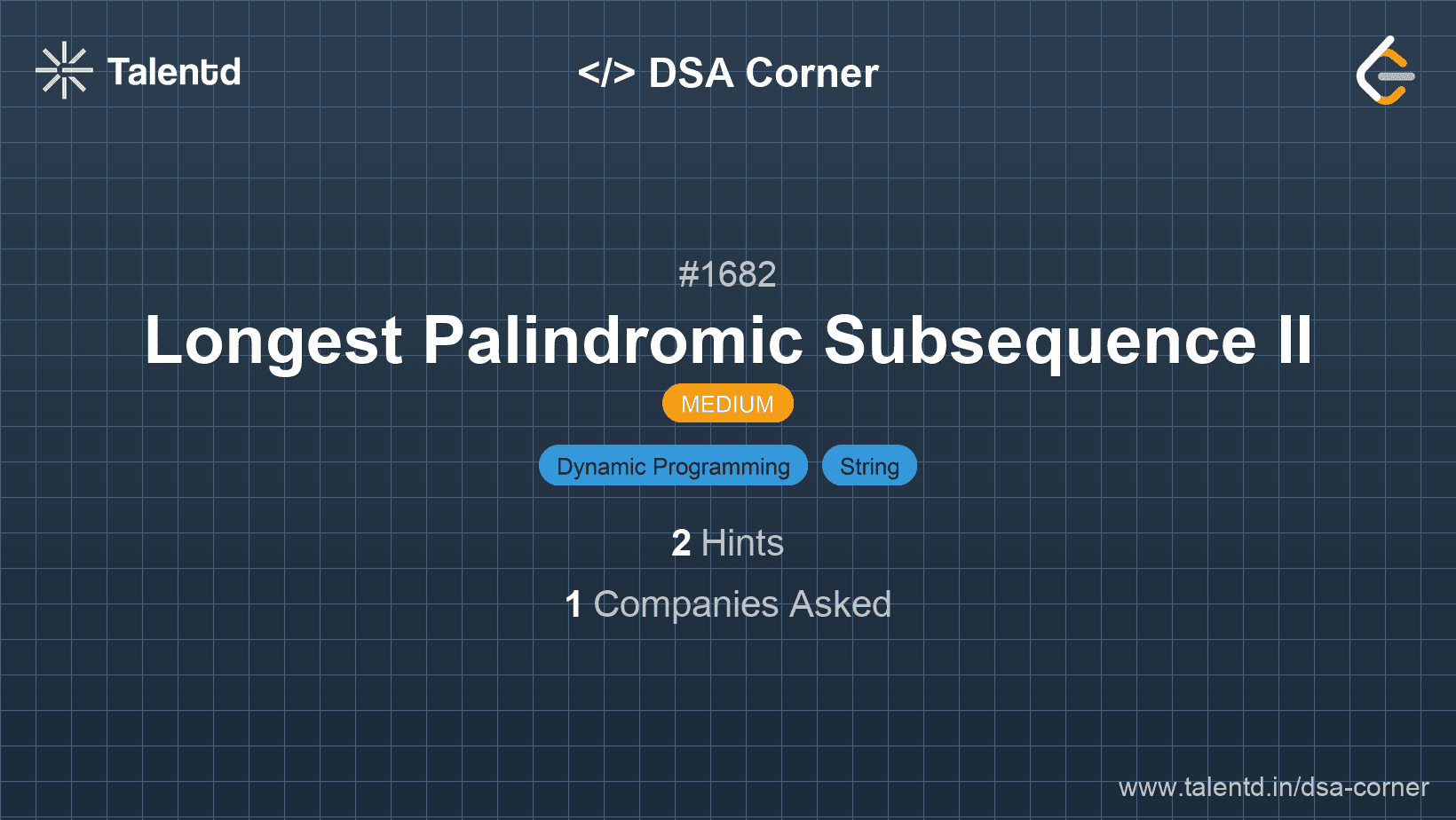 Problem visualization for Longest Palindromic Subsequence II