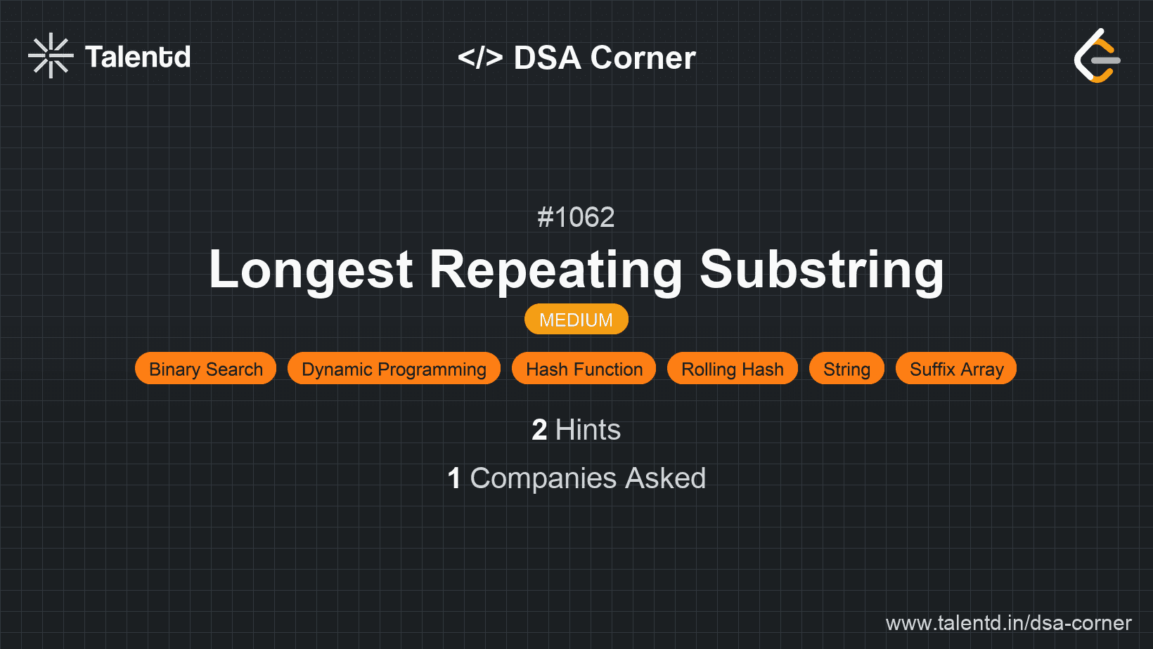 Problem visualization for Longest Repeating Substring