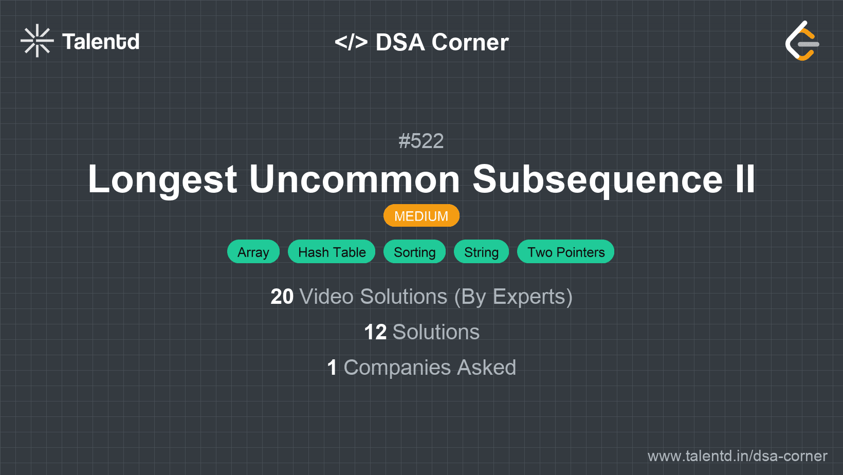 Problem visualization for Longest Uncommon Subsequence II