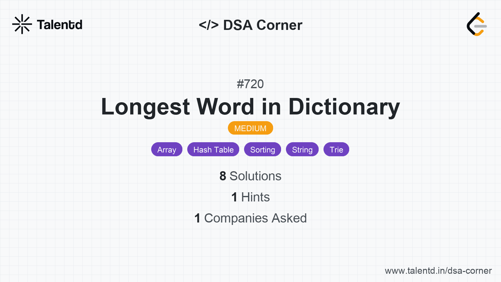 Problem visualization for Longest Word in Dictionary