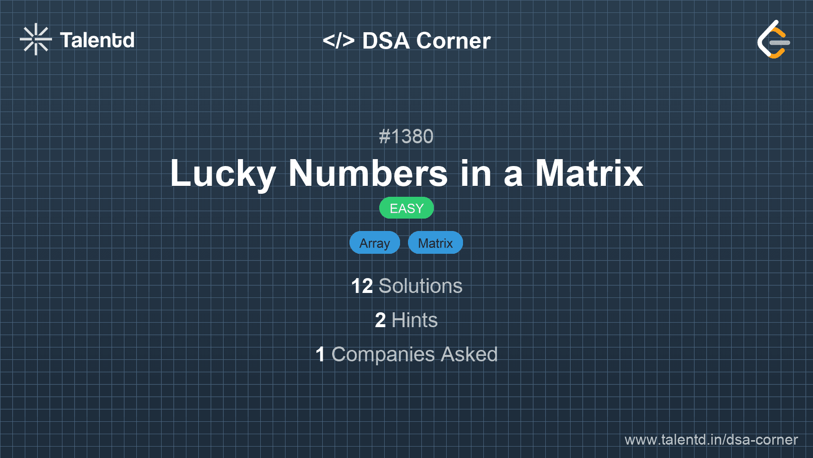 Problem visualization for Lucky Numbers in a Matrix