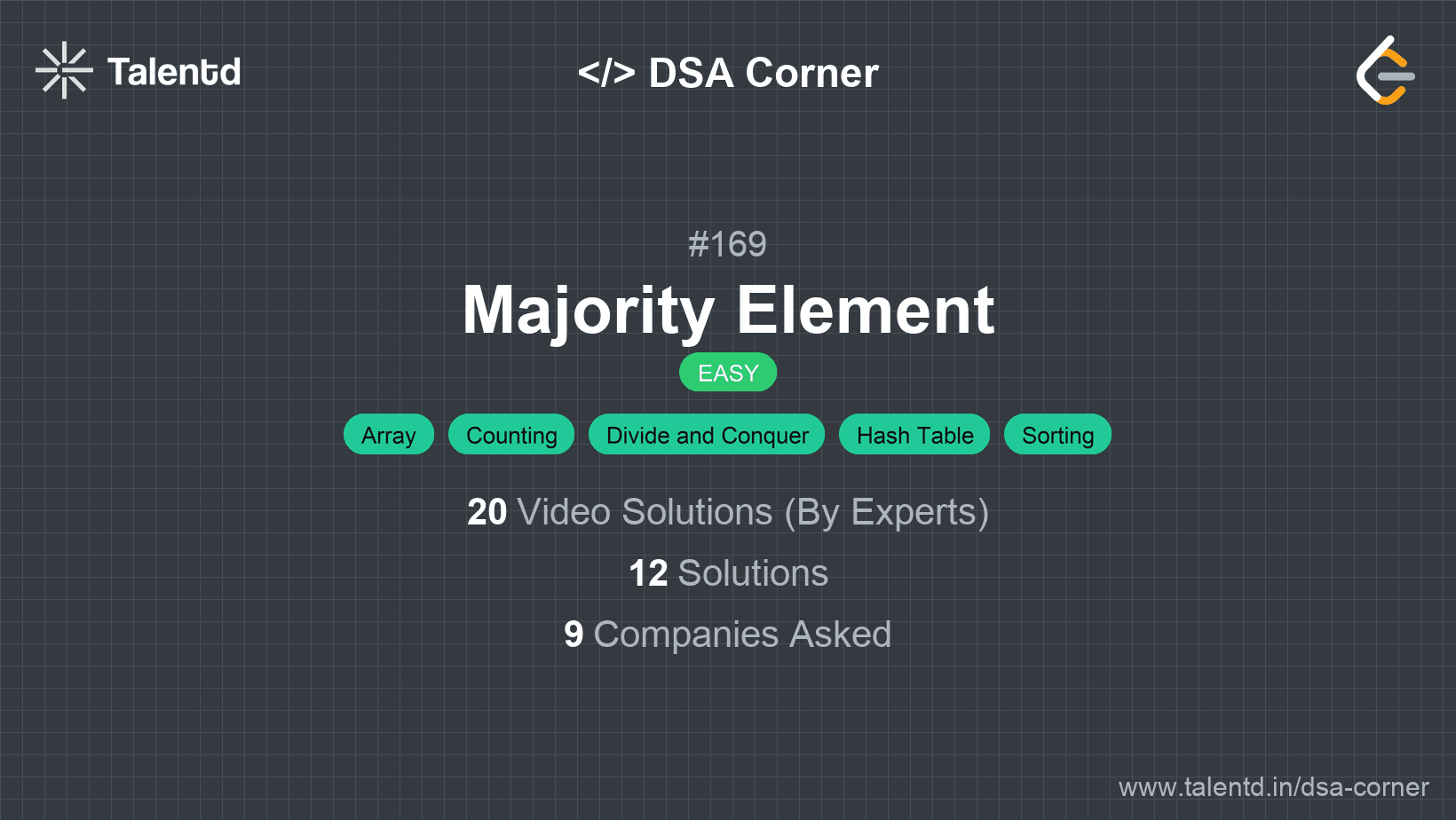 Problem visualization for Majority Element