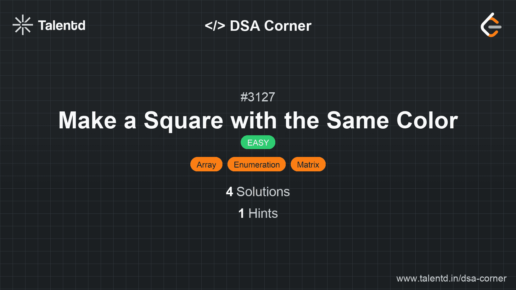 Problem visualization for Make a Square with the Same Color