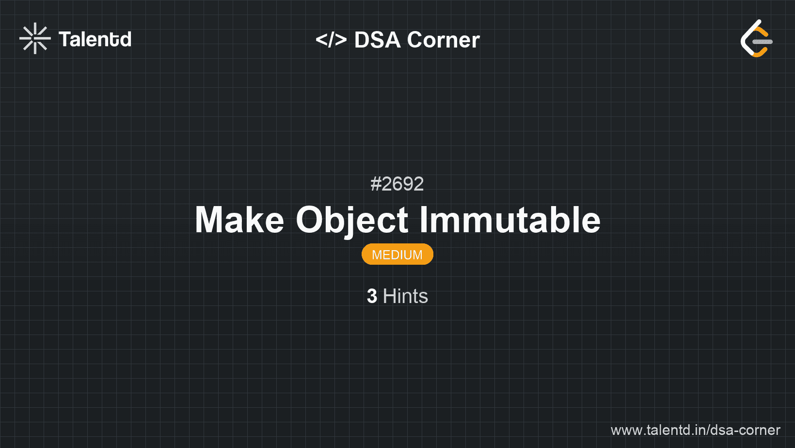 Problem visualization for Make Object Immutable