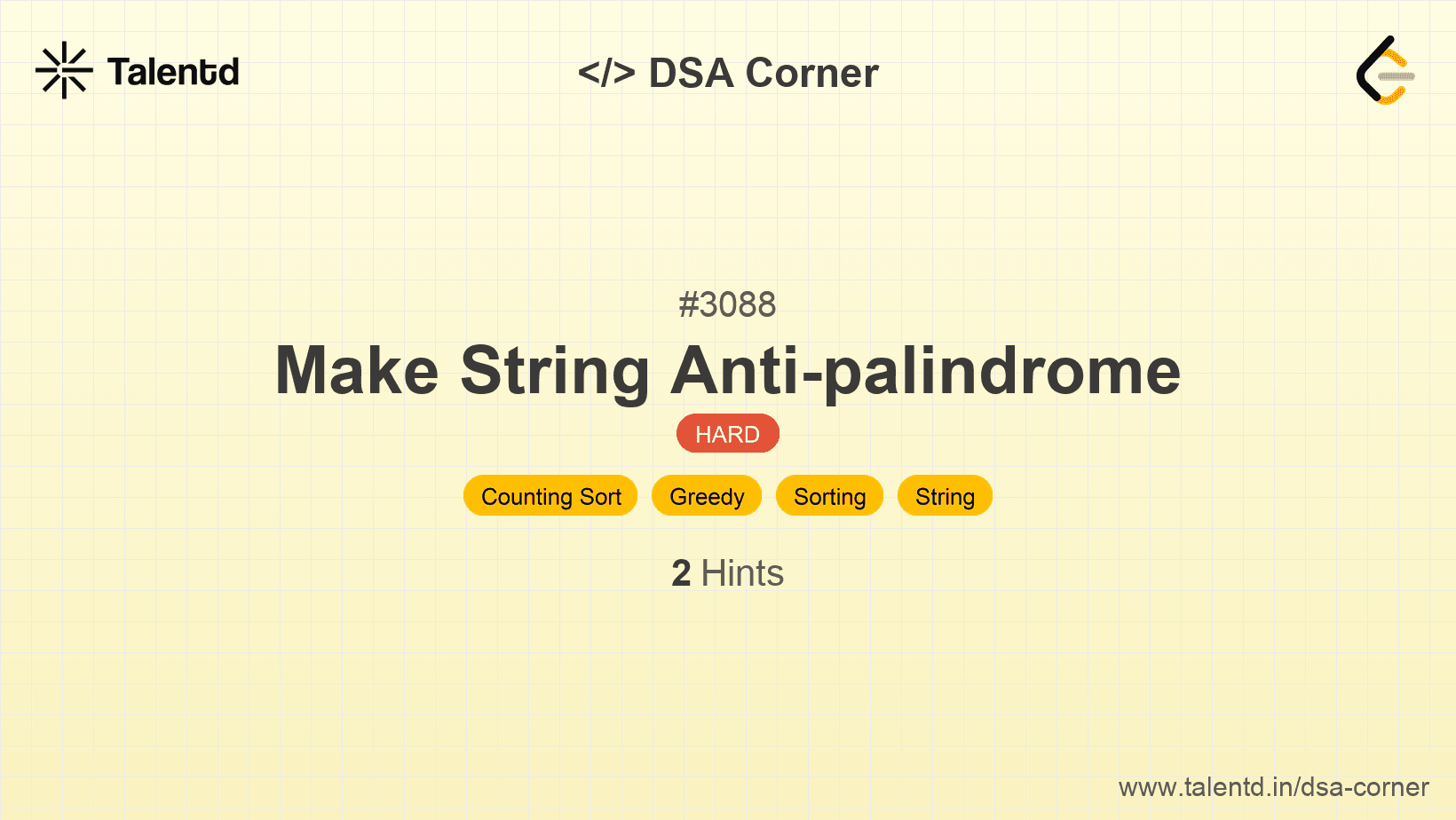 Problem visualization for Make String Anti-palindrome