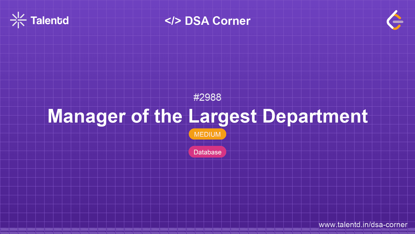 Problem visualization for Manager of the Largest Department
