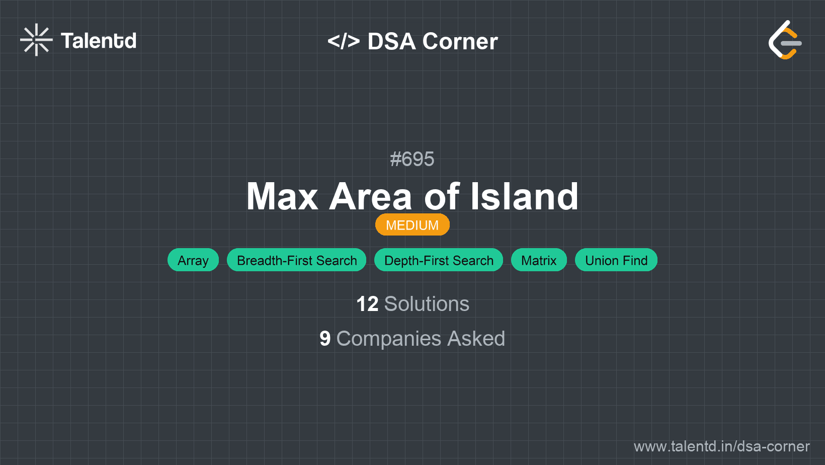 Problem visualization for Max Area of Island