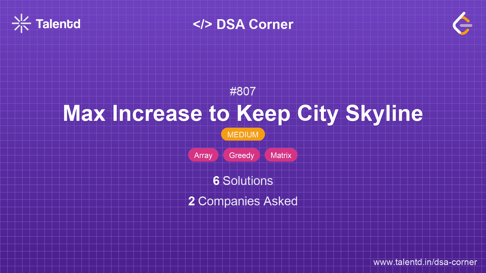 Problem visualization for Max Increase to Keep City Skyline