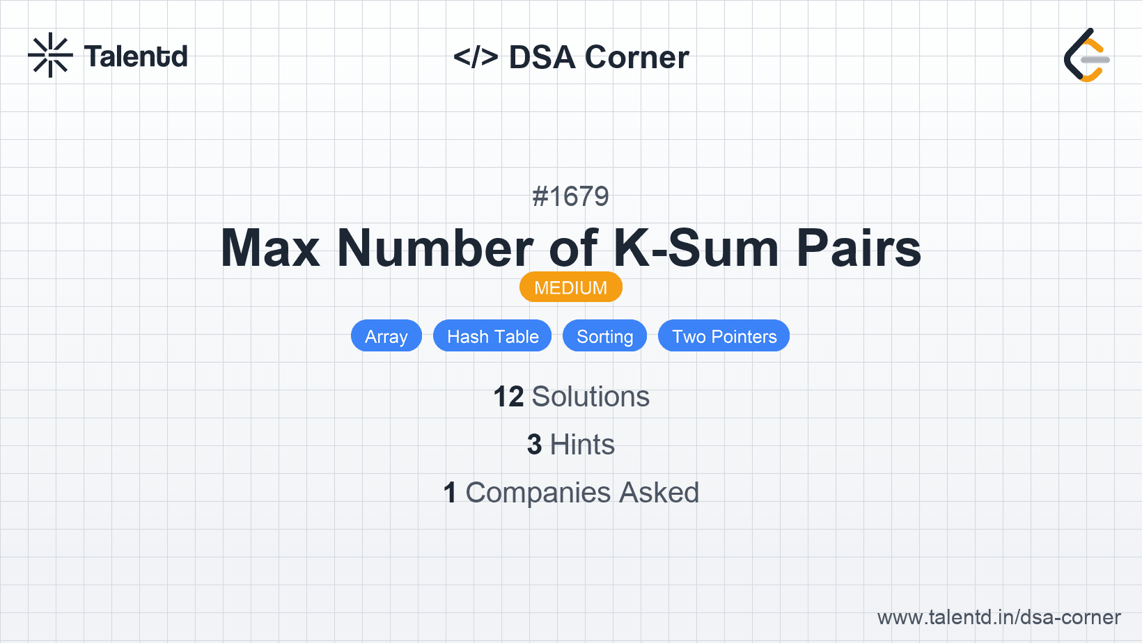 Problem visualization for Max Number of K-Sum Pairs