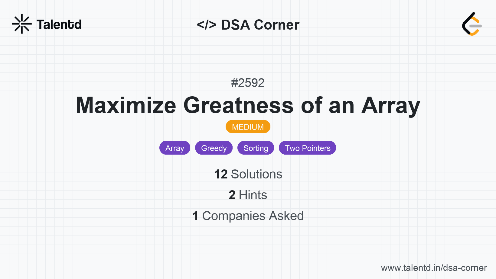 Problem visualization for Maximize Greatness of an Array