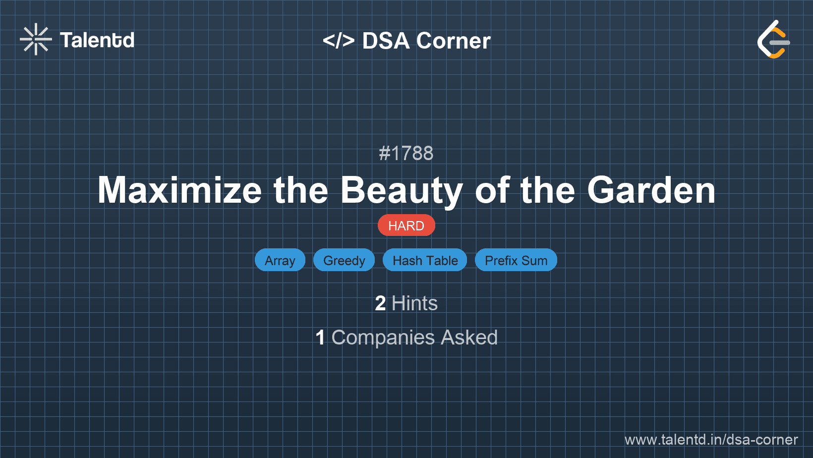 Problem visualization for Maximize the Beauty of the Garden