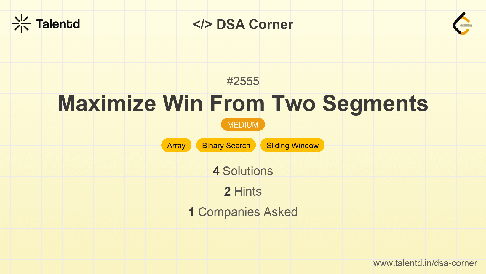 Problem visualization for Maximize Win From Two Segments