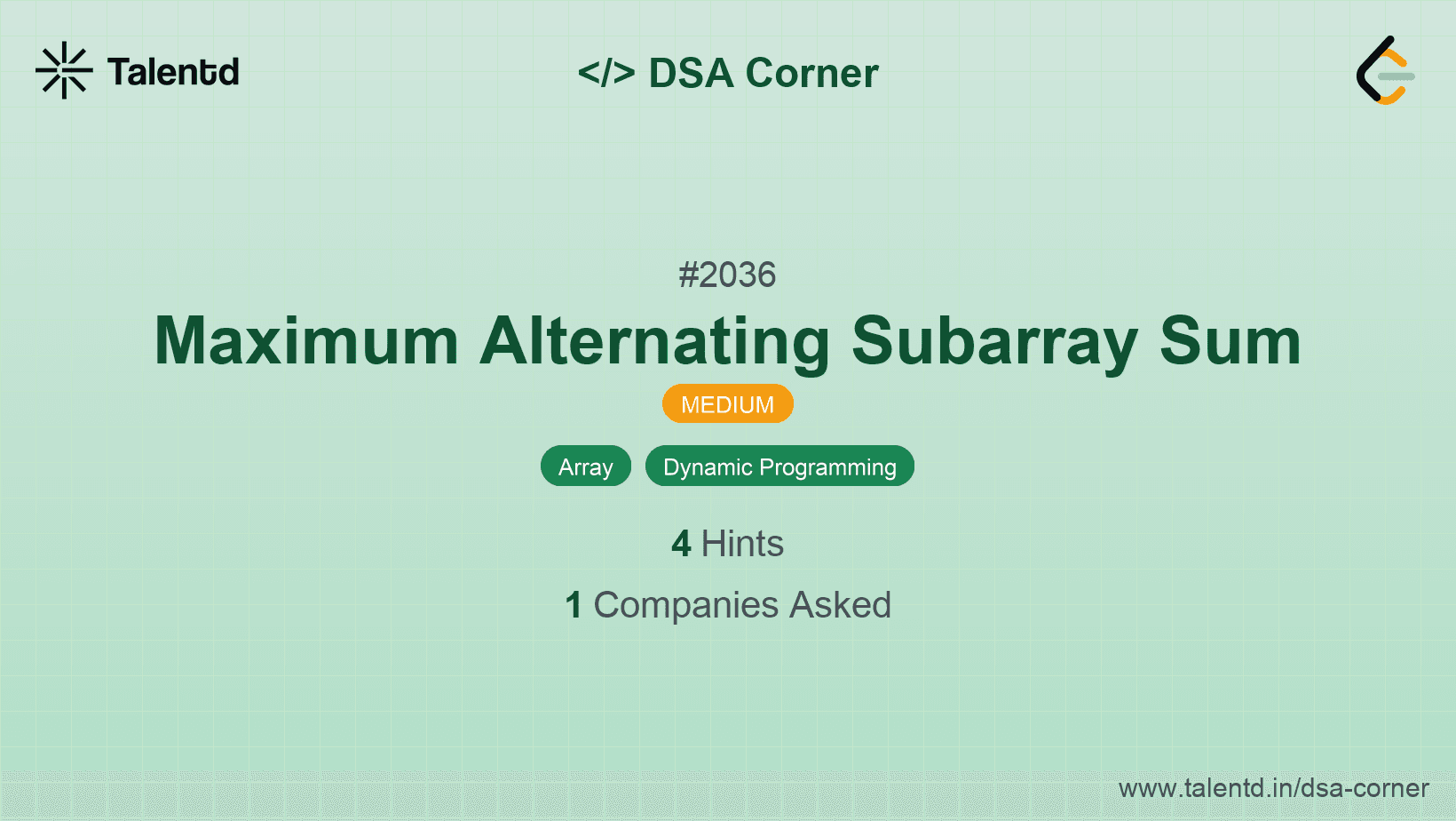 Problem visualization for Maximum Alternating Subarray Sum