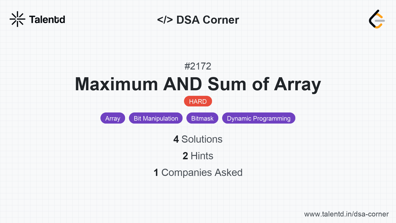 Problem visualization for Maximum AND Sum of Array