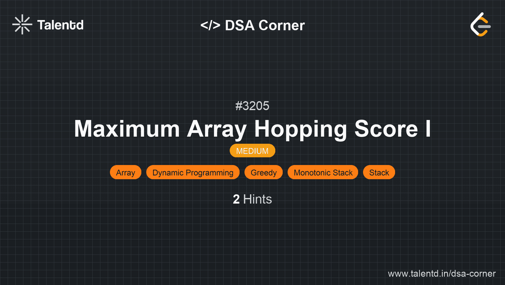 Problem visualization for Maximum Array Hopping Score I