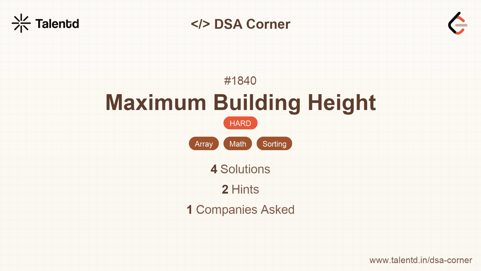 Problem visualization for Maximum Building Height