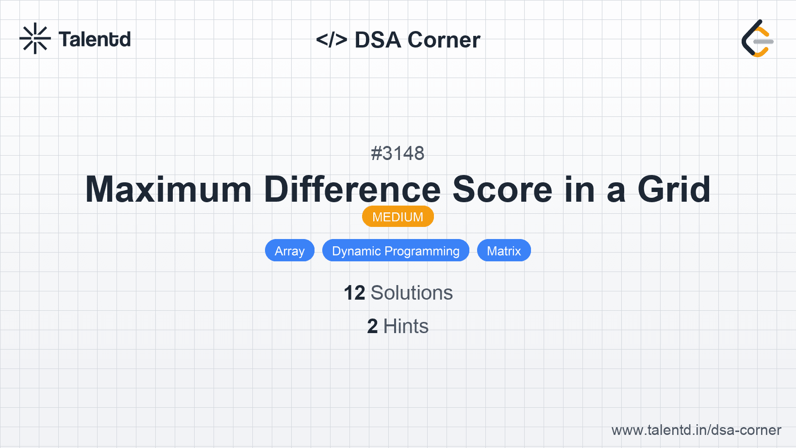 Problem visualization for Maximum Difference Score in a Grid
