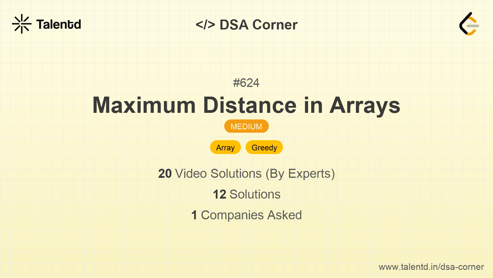 Problem visualization for Maximum Distance in Arrays