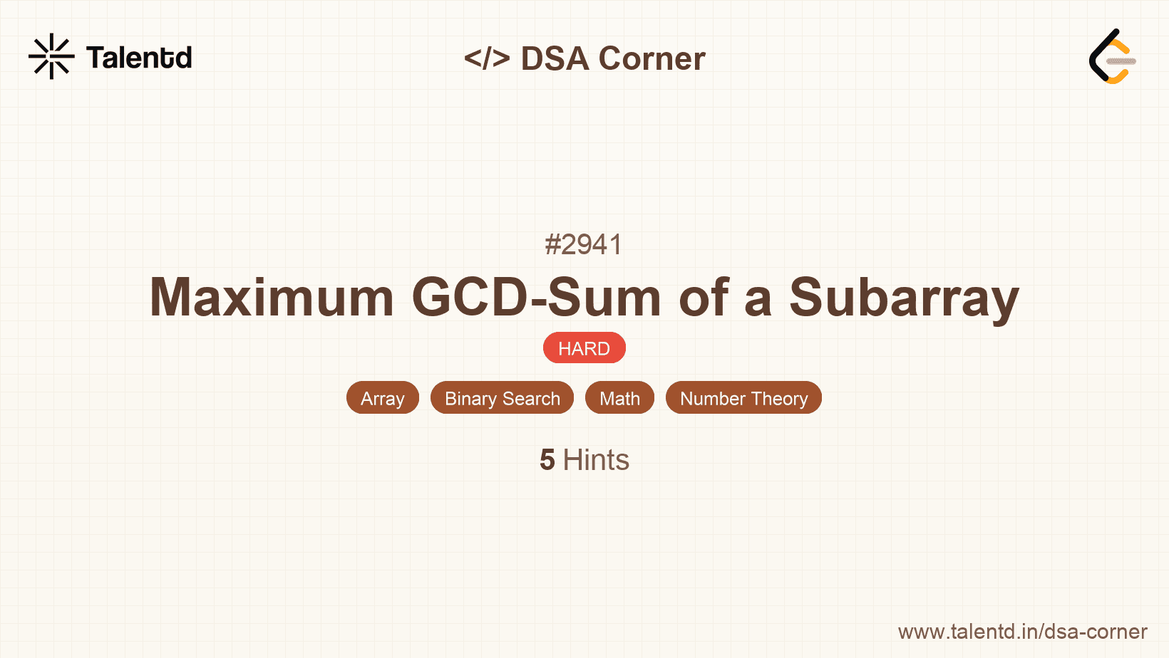 Problem visualization for Maximum GCD-Sum of a Subarray