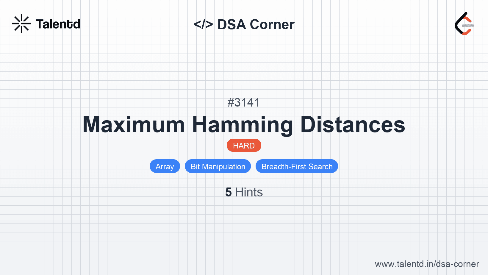 Problem visualization for Maximum Hamming Distances