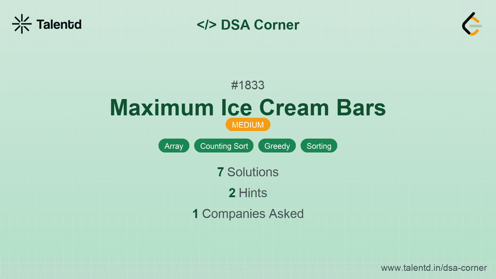 Problem visualization for Maximum Ice Cream Bars