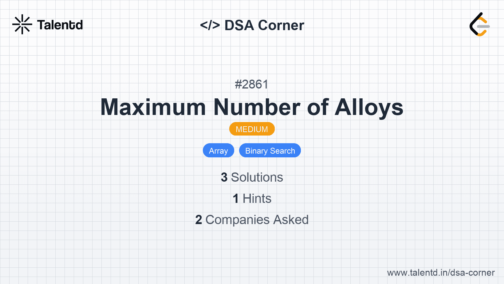 Problem visualization for Maximum Number of Alloys
