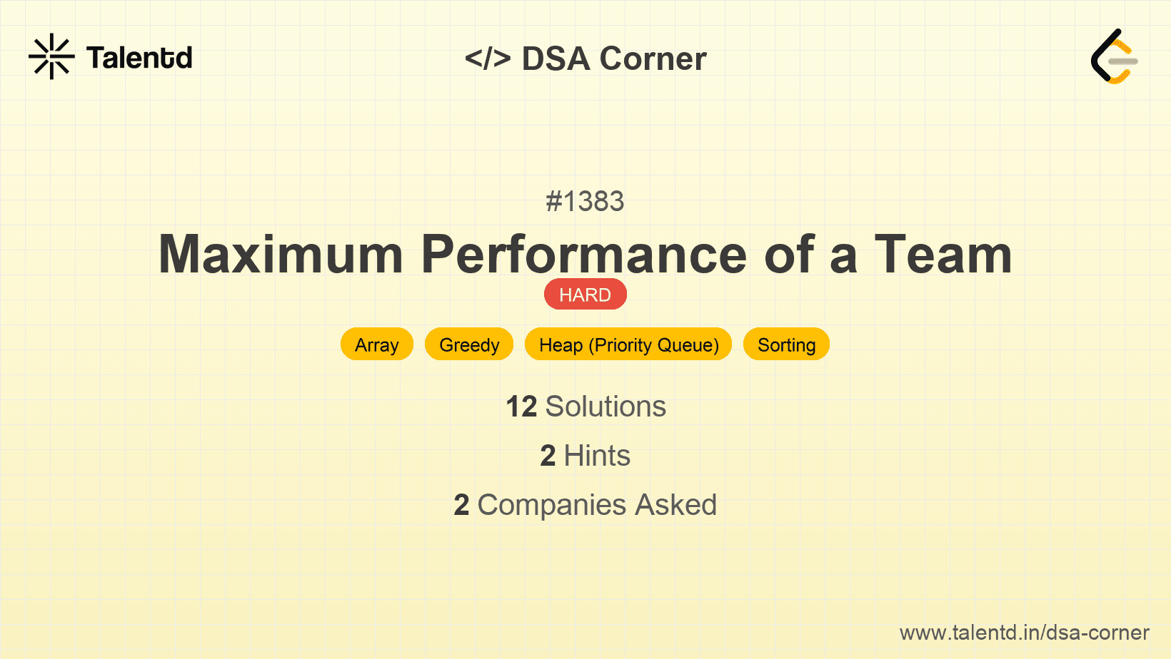 Problem visualization for Maximum Performance of a Team