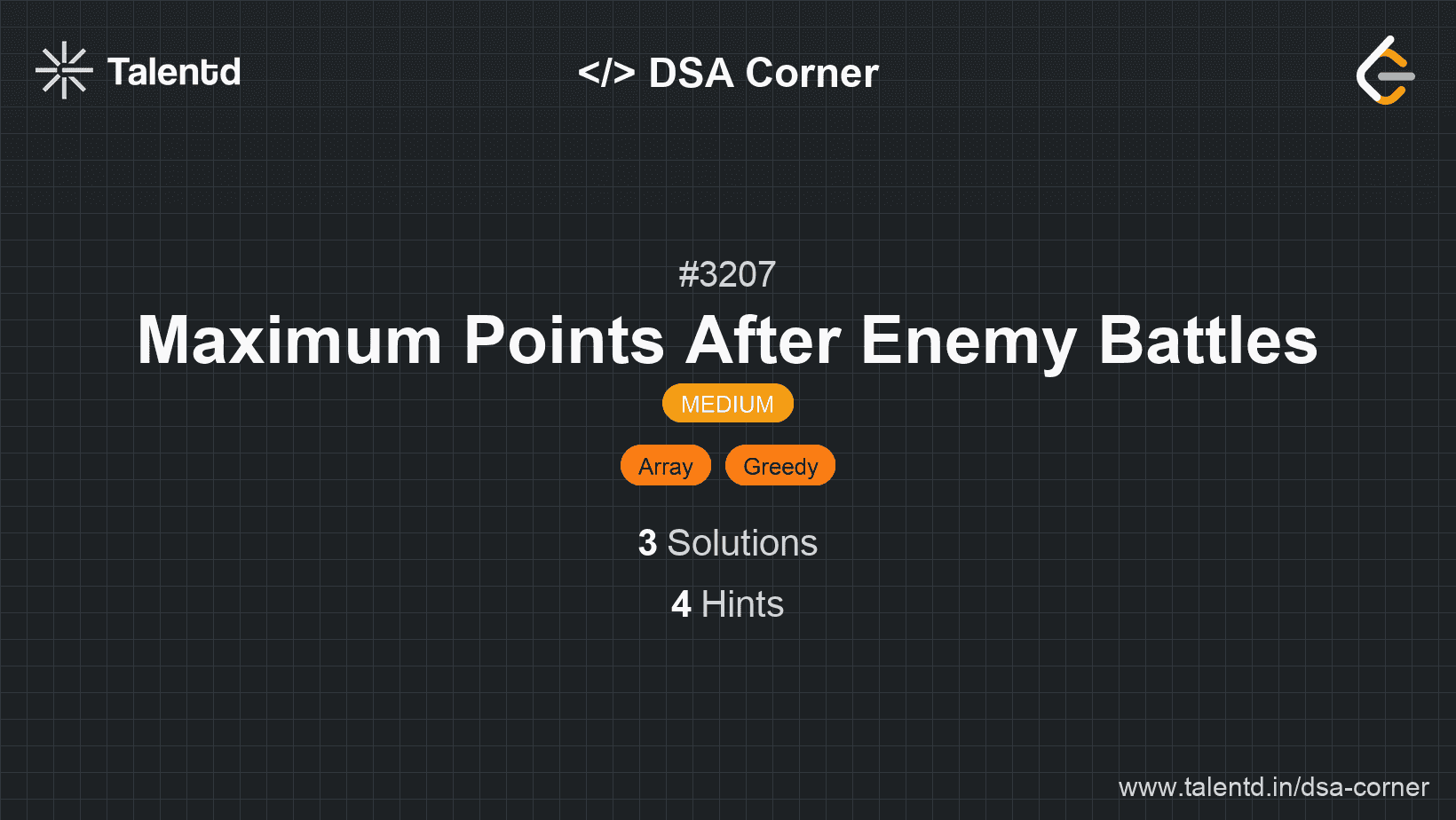 Problem visualization for Maximum Points After Enemy Battles