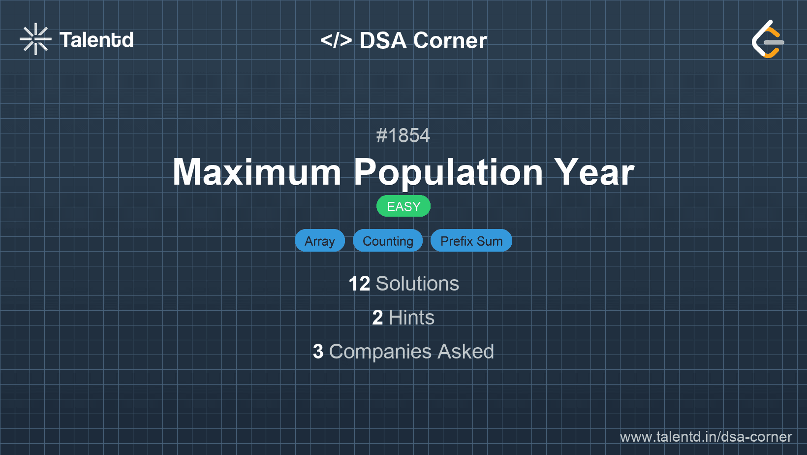 Problem visualization for Maximum Population Year
