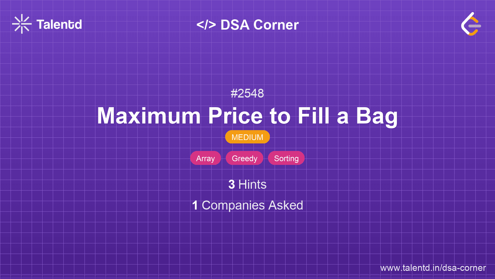 Problem visualization for Maximum Price to Fill a Bag
