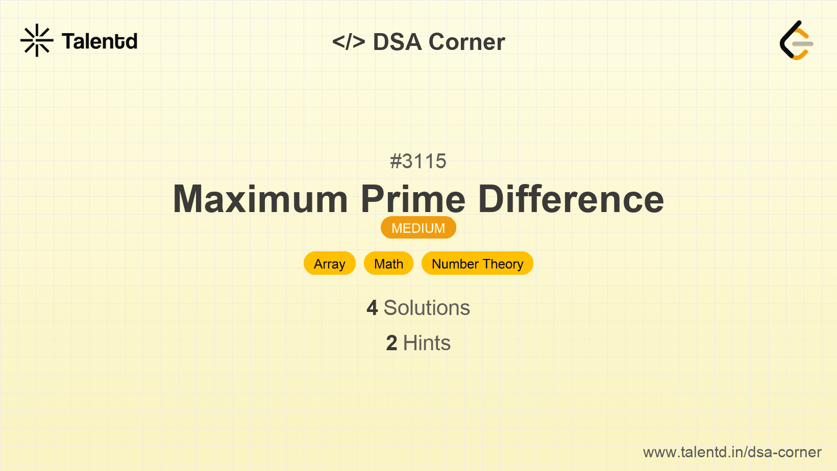 Problem visualization for Maximum Prime Difference
