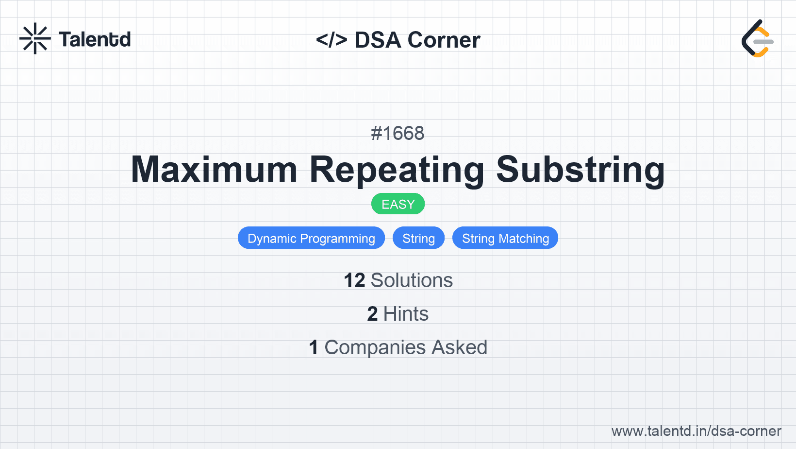 Problem visualization for Maximum Repeating Substring