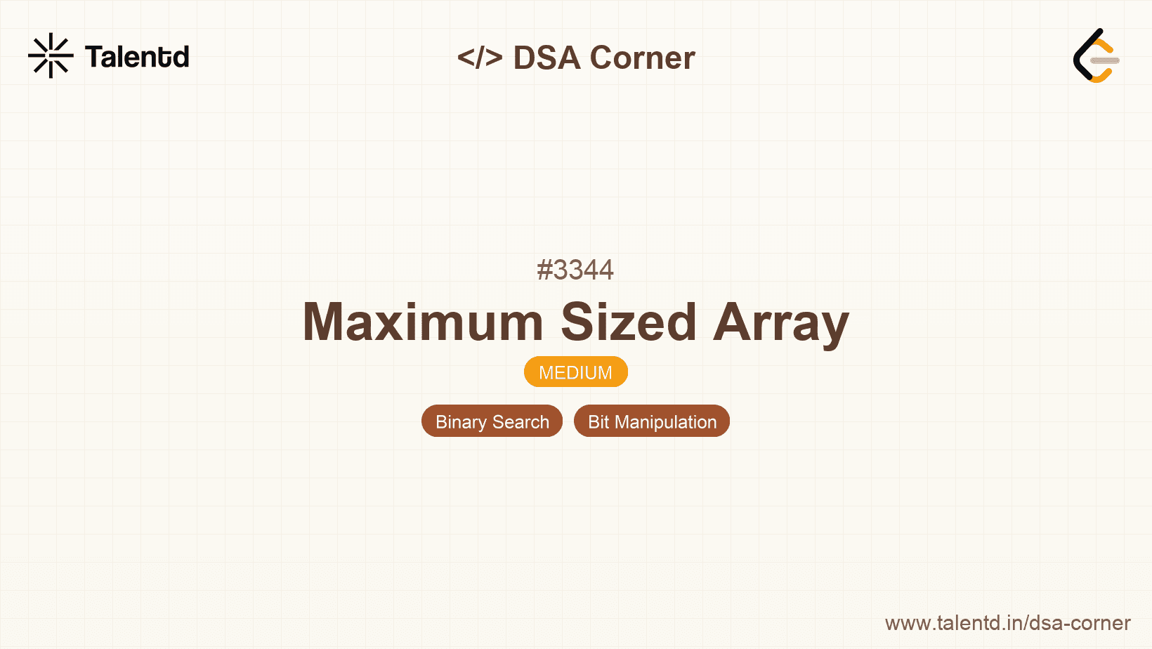 Problem visualization for Maximum Sized Array
